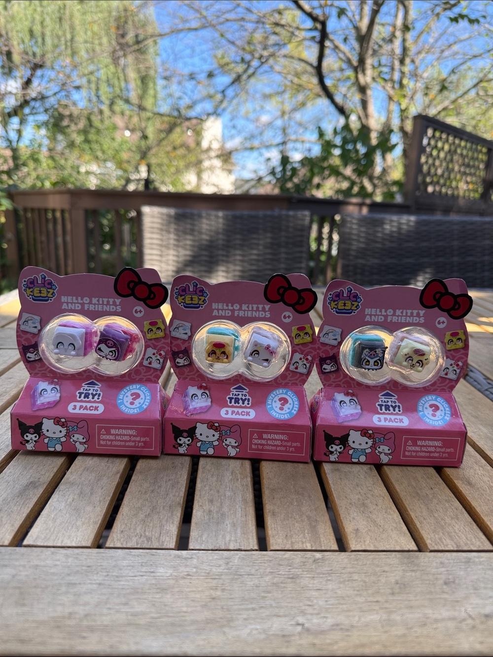 Clic keez Hello Kitty and Friends Surprise 3-Pack Collectible Toys - Pink